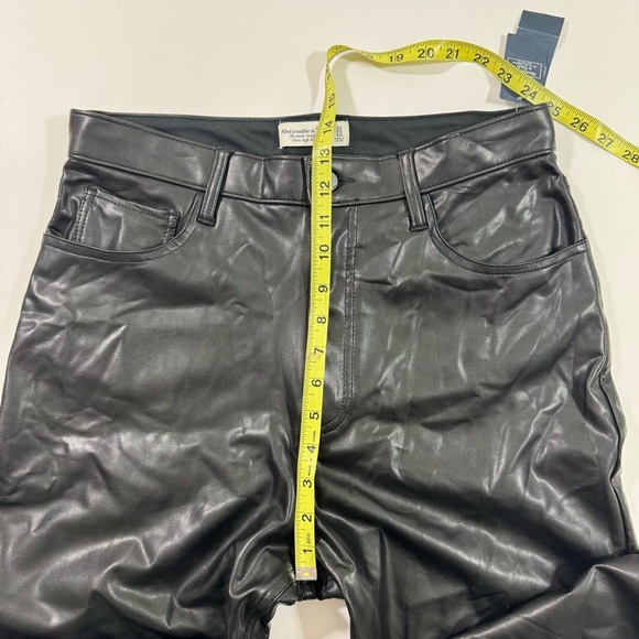 New Abercrombie The Ankle Straight Faux Leather Pants Ultra High - Picture 6 of 9